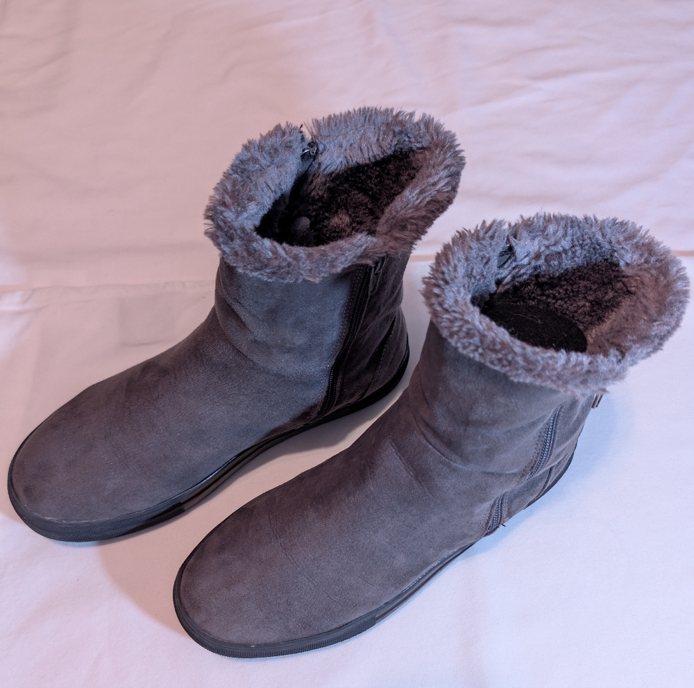 MIA | Grey Merion faux suede & fur lining sneaker boots Women 9M